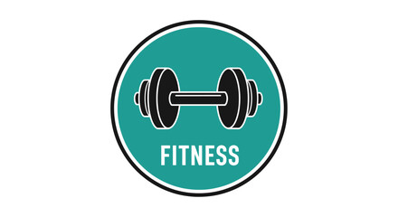 Fitness Dumbbell Icon Symbol for Health and Exercise.