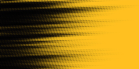 Yellow and black backdrop with dot halftone pattern element. Abstract brush grunge background. retro comic concept for your graphic design, banner or poster See Less