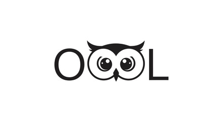 Fototapeta premium Minimalist Owl Logo Design with Stylized Typography.