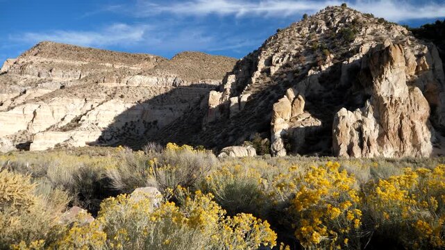 Dramatic mountain landscape at Kershaw-Ryan State Park in Lincoln County near Caliente, Nevada