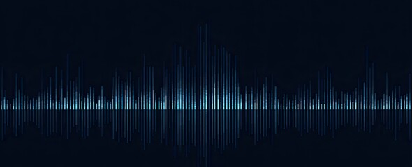 Abstract blue sound wave pattern against dark background