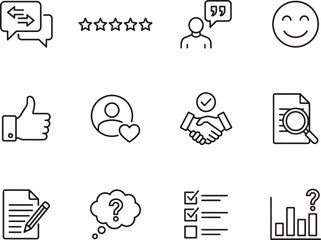 Set of Review and Rating icons