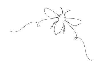 Minimalist bee continuous one line art vector illustration