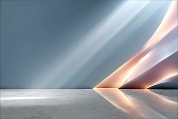 Abstract Light and Shadow on Marble Floor