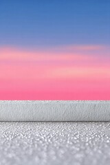 Abstract Silver Texture with Pink and Blue Sky Background