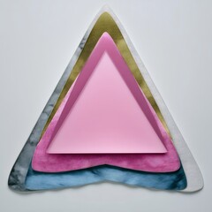 Abstract Triangle Layers Composition on White Background