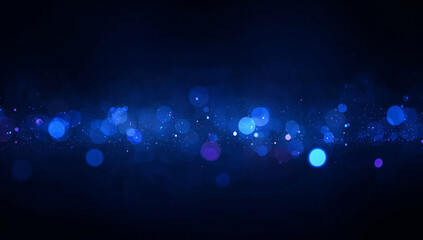 Obraz premium ダークブルーの空間に光の粒子が舞う高級感あるグラデーション抽象背景.生成AI