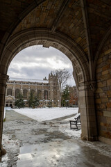 Law school at the University of Michigan after fresh snow