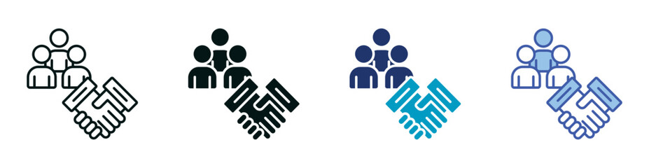 Partnership Icon Set Consisting of Multiple Styles Vector Illustration