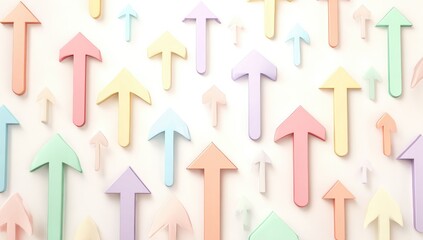Colorful upward arrows on a light background