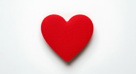 Red heart shape on white background love valentine symbol affect