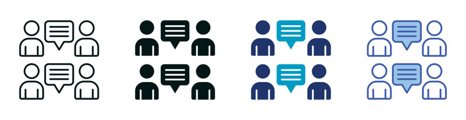 Socializing Icon Set Consisting of Multiple Styles Vector Illustration
