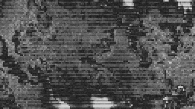Textured and pixelated gray fluid particles animation