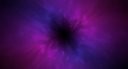 Abstract dark void surrounded by vibrant purple and blue swirling energy.