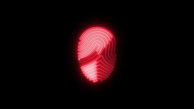 neon glowing finger icon animation on dark background representing touch interaction click and digital interface design