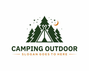 summer outdoor camping vector logo