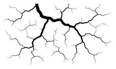 Abstract branching crack texture silhouette with jagged lines resembling lightning or veins