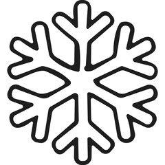 Obraz premium Stylized black snowflake icon on a solid black background abstract winter symbol clean lines symmetrical geometric shape represents cold weather and frost simple graphic element for design purposes