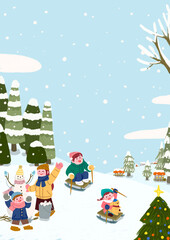 겨울방학 가족 썰매타기 눈사람 만들기 여행