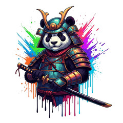 panda knight with sword in hand