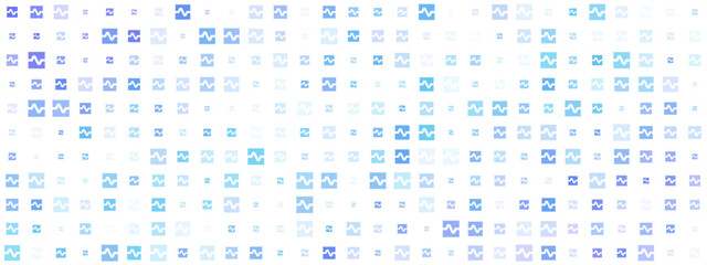 Futuristic abstract grid of varying blue and purple squares containing undulating lines, symbolizing digital information flow.