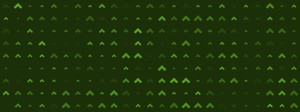 Abstract green background with a modern geometric pattern of ascending chevron shapes, creating a dynamic digital texture suitable for technology and data concepts.