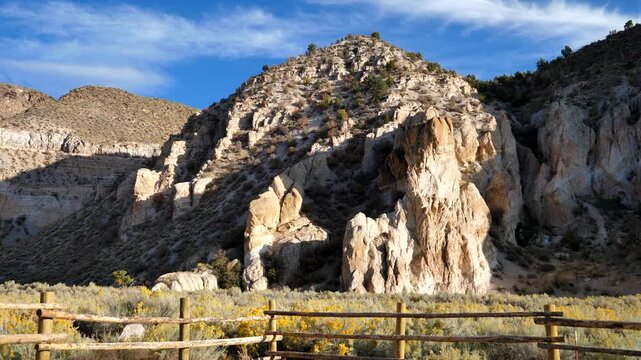 Dramatic mountain landscape at Kershaw-Ryan State Park in Lincoln County near Caliente, Nevada