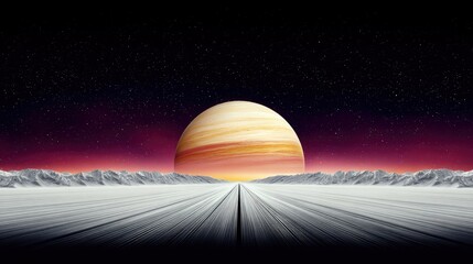 Alien Planet Road Leading to a Giant Planet