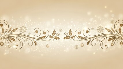 Elegant Floral Ornament on Beige Background.