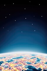 Earth at Night with Stars in the Sky