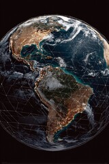 Earth Globe with Network Overlay - Global Connectivity