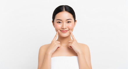 a beautiful portrait of a young asian woman with natural makeup