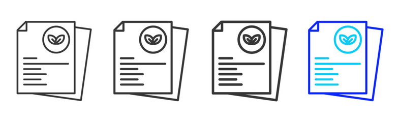 Compliance Docs icon set collection in creative outline style for business featuring varied thickness variations suitable for pro branding visual use and integrity design
