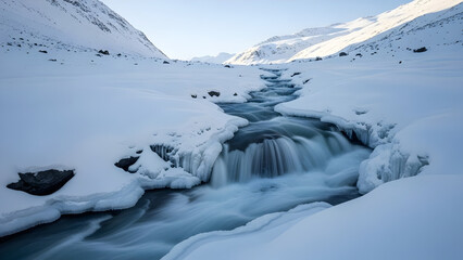 snow covered mountains