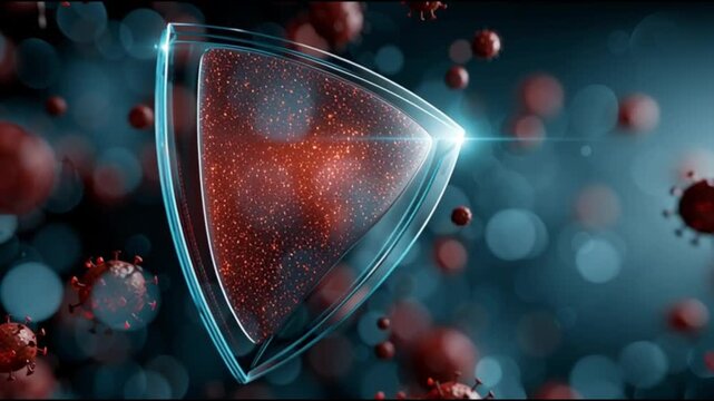 Hepatitis B infection. HBV. Liver inflammation. Liver damage. Jaundice. 3D depiction of hepatitis B virus surrounding a protective shield.