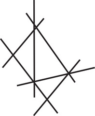 black and white cross on white background