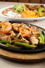 A view of chicken fajitas.