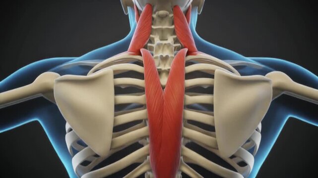 Detailed 3D Animation of the Human Spinalis Muscle Anatomy.