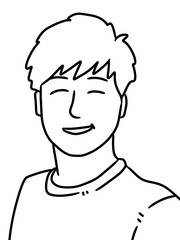 line drawing cartoon man laughing