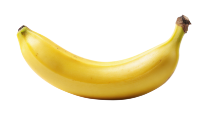 Ripe yellow banana fruit presenting healthy eating and diet concepts on a transparent background