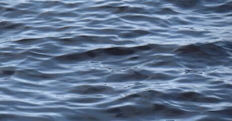 Natural ripples on blue water surface texture