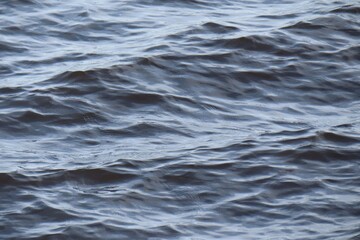Waves on gray blue water surface, natural background