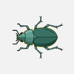 Cartoon Green Beetle Illustration