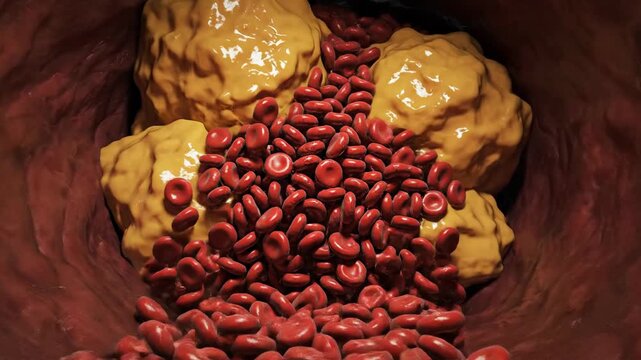 Clogged Cholesterol Plaque Atherosclerosis Obstruction