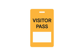 Visitor Pass Badge Icon on White Background Identification Tag Access Control Permit Security Entry Pass for Office Event or Facility Management.