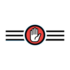 stop sign symbol illustration with three stripes representing limits for online safety campaigns promoting awareness caution and internet regulations
