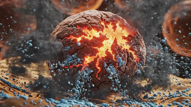 Stressed Beta Cell Burnout Metabolic Overload Animation