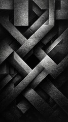 Geometric Shapes Intertwined in Monochrome