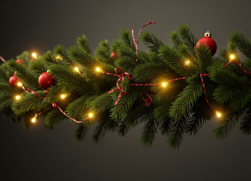 guirnalda, navida, &aacute;rbol, decoraciones, vacaciones, abeto, languidecer, sucursal, de invierno, celebraciones, adorno, verde, bailes, nuevas, a&ntilde;o, conos, dorada, naturaleza, regalo, ciclos, aislada
