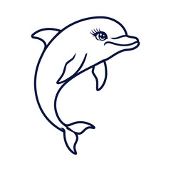 dolphin mascot logo design vector template

